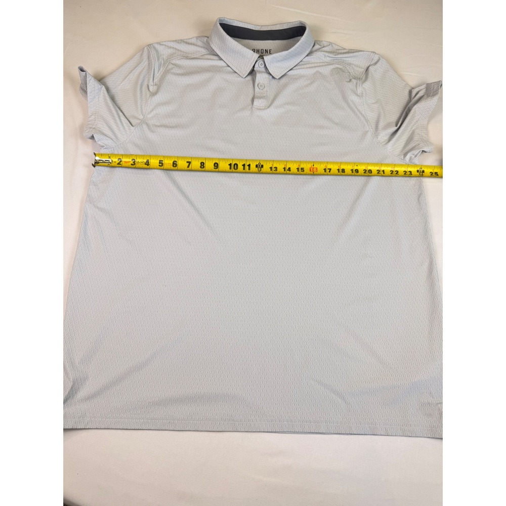 Rhone Commuter Polo Shirt Mens XXL Gray Diamond Short Sleeve Golf Performance - Picture 6 of 8